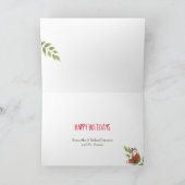 ホリデーフォトカードキツネかわいいクリスマスウッドランド シーズンカード (内部)