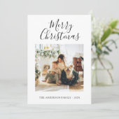 ホリデーフォトカードミニマリストメリークリスマスカード シーズンカード (スタンド正面)