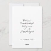 ホリデーフォトカードミニマリストメリークリスマスカード シーズンカード (裏面)