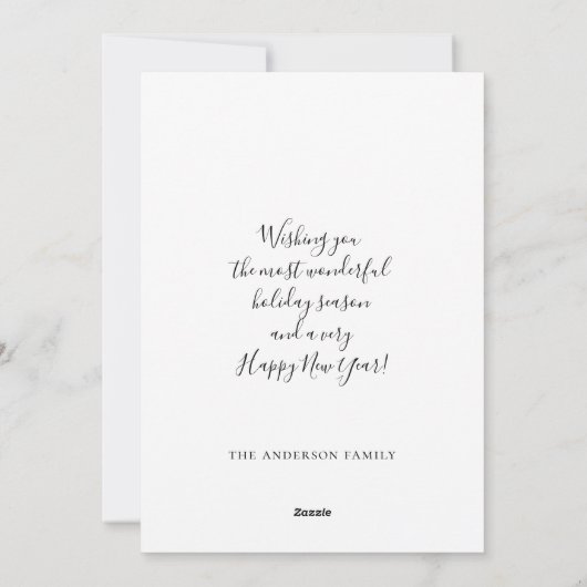 ホリデーフォトカードミニマリストメリークリスマスカード シーズンカード (裏面)