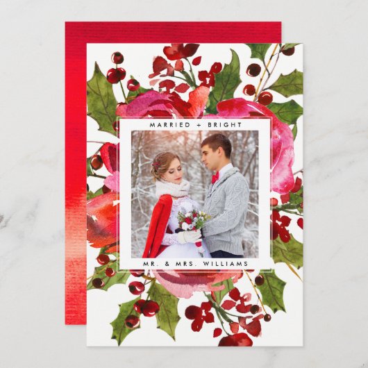 ホリデーフォトカード |と明結婚したるいクリスマス シーズンカード (正面/裏面)