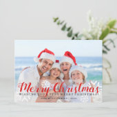 ホリデーフォトカード – ビーチメリークリスマス シーズンカード (スタンド正面)