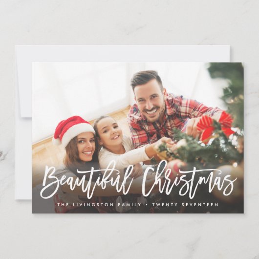ホリデーフォトカード |美しモダンいクリスマス シーズンカード (正面)