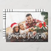 ホリデーフォトカード |美しモダンいクリスマス シーズンカード (正面/裏面)