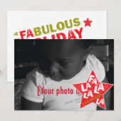 ホリデーフォトカード – 見事なスタースタッド シーズンカード (正面/裏面)