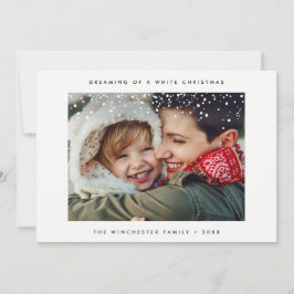 ホリデーフォトカード |雪ミニマルモダンのクリスマス シーズンカード