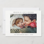 ホリデーフォトカード |雪ミニマルモダンのクリスマス シーズンカード (正面)