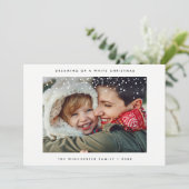 ホリデーフォトカード |雪ミニマルモダンのクリスマス シーズンカード (スタンド正面)