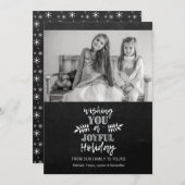 ホリデーフォトカード |黒板 – 喜びを祈る シーズンカード (正面/裏面)