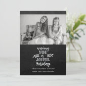 ホリデーフォトカード |黒板 – 喜びを祈る シーズンカード (スタンド正面)