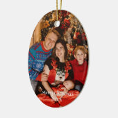 ホリデーフォトギフトオーナメント、クリスマスオーバル セラミックオーナメント (左)