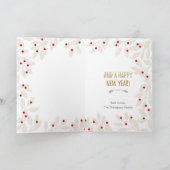 ホリデーフォトクリスマスカードミスタントー金ゴールドレッド カード (内部)