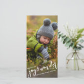 ホリデーフォトクリスマスジョイ疑問に思&手入力 シーズンカード (スタンド正面)