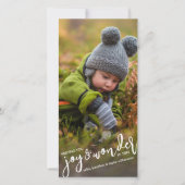 ホリデーフォトクリスマスジョイ疑問に思&手入力 シーズンカード (正面)