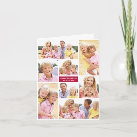 ホリデーフォトコラージュクリスマスカード 招待状 (正面)