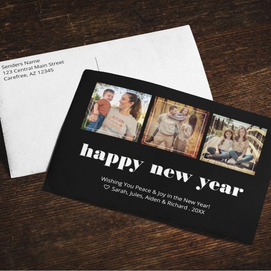 ホリデーフォトコラージュモダン シーズンポストカード