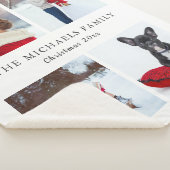 ホリデーフォトコラージュ名前の追加クリスマスフリース シェルパブランケット (3/4)