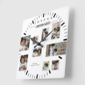 ホリデーフォトコラージュ楽モダンしい瞬間 スクエア壁時計 (傾斜)