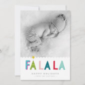 ホリデーフォトファラブライトはっきりしたカラフル引用文 案内状 (正面)