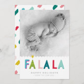 ホリデーフォトファラブライトはっきりしたカラフル引用文 案内状 (正面/裏面)