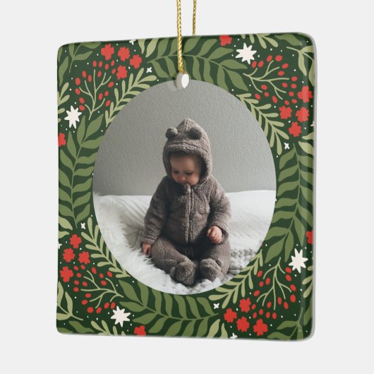 ホリデーフォトフェスティバルフローラセラミックオーナメント セラミックオーナメント (左)