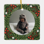 ホリデーフォトフェスティバルフローラセラミックオーナメント セラミックオーナメント (正面)