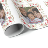 ホリデーフォトベリーリース パーソナライズされた ラッピングペーパー (ロールコーナー)