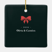 ホリデーフォトポインセティアセラミックオーナメント セラミックオーナメント (裏面)