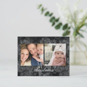 ホリデーフォトポストカードの黒いフローラ壁紙 シーズンポストカード (スタンド正面)