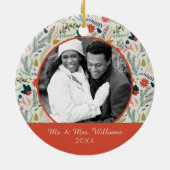 ホリデーフォト |メリークリスマスホリデーフローラ セラミックオーナメント (裏面)