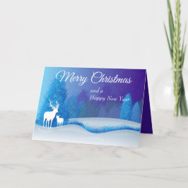 ホリデーフォレストとトナカイのホリデーカード シーズンカード