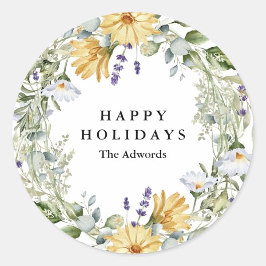 ホリデーフォレストステッカー ラウンドシール (正面)