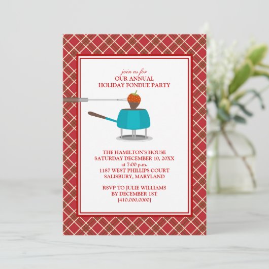 ホリデーフォンデュパーティの招待状 招待状 (スタンド正面)