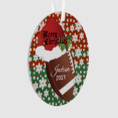 ホリデーフットボールデザイン| DIY名 オーナメント (正面)