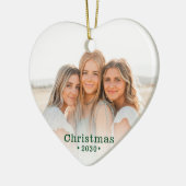 ホリデーフモダンァミリ写真ハートセラミックオーナメント セラミックオーナメント (左)