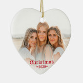 ホリデーフモダンァミリ写真ハートセラミックオーナメント セラミックオーナメント (右)