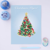 ホリデーフライヤー：カラフルクリスマスツリー チラシ (シングル)