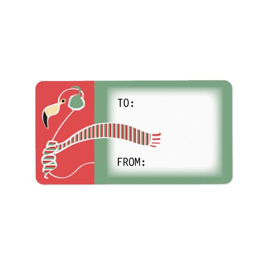 ホリデーフラミンゴギフトラベル ラベル (正面)