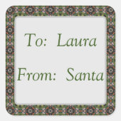 ホリデーフラワー抽象デザイン スクエアシール (正面)