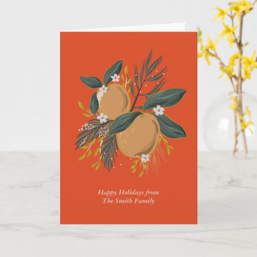 ホリデーフルーツ折り畳みグリーティングカード カード (黄色い花)