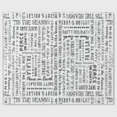 ホリデーフレーズタイポグラフィスペシャルティギフトラップ ラッピングペーパー (フラット)