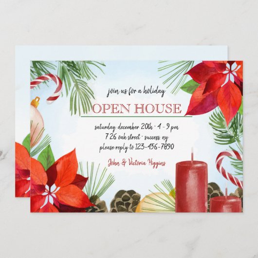 ホリデーフレームオープンハウス招待状 招待状 (正面/裏面)