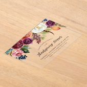 ホリデーフローラウィンターウェディング アクリル招待状 (レイダウン)