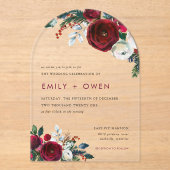 ホリデーフローラウィンターウェディング アクリル招待状 (正面)