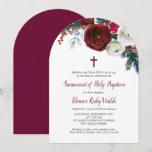 ホリデーフローラウィンターバプティスマ招待状 招待状 (正面/裏面)