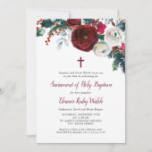 ホリデーフローラウィンターバプティスマ招待状 招待状 (正面)