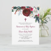 ホリデーフローラウィンターバプティスマ招待状 招待状 (スタンド正面)