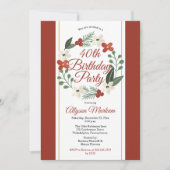 ホリデーフローラリース40歳の誕生日パーティー 招待状 (正面)