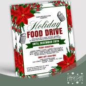 ホリデーフードドライブポインセチアフローラフレームチャリティ チラシ