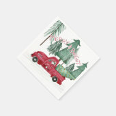 ホリデーブライトメリー格言クリスマスパーティーフォレスト スタンダードカクテルナプキン (角)